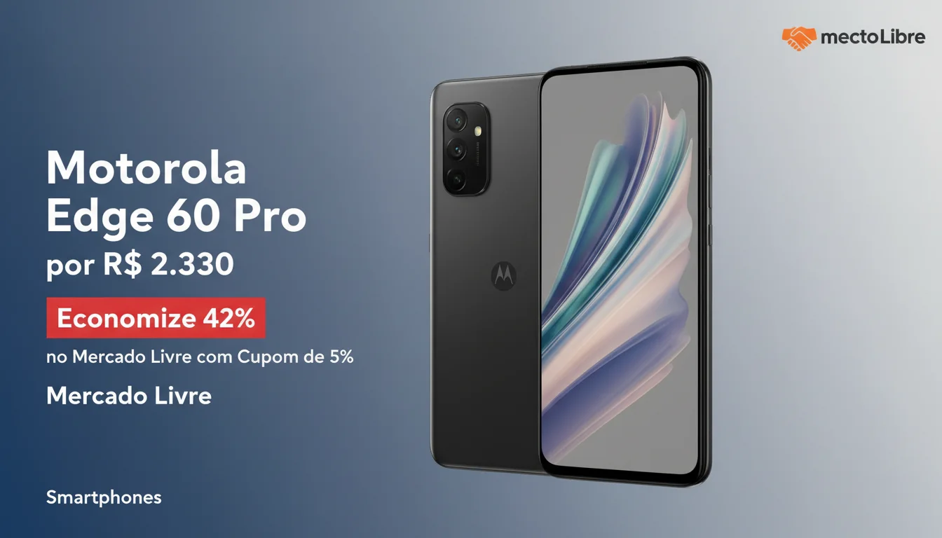 Motorola Edge 60 Pro por R$ 2.330: Economize 42% no Mercado Livre com Cupom de 5%