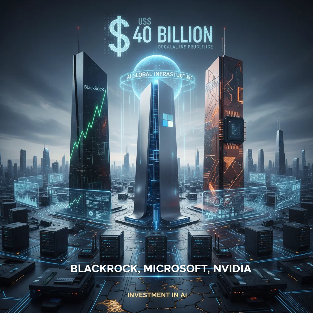 Três Titãs, US$ 40 Bilhões: BlackRock, Microsoft e Nvidia Unem Forças para Dominar a Infraestrutura Global de IA