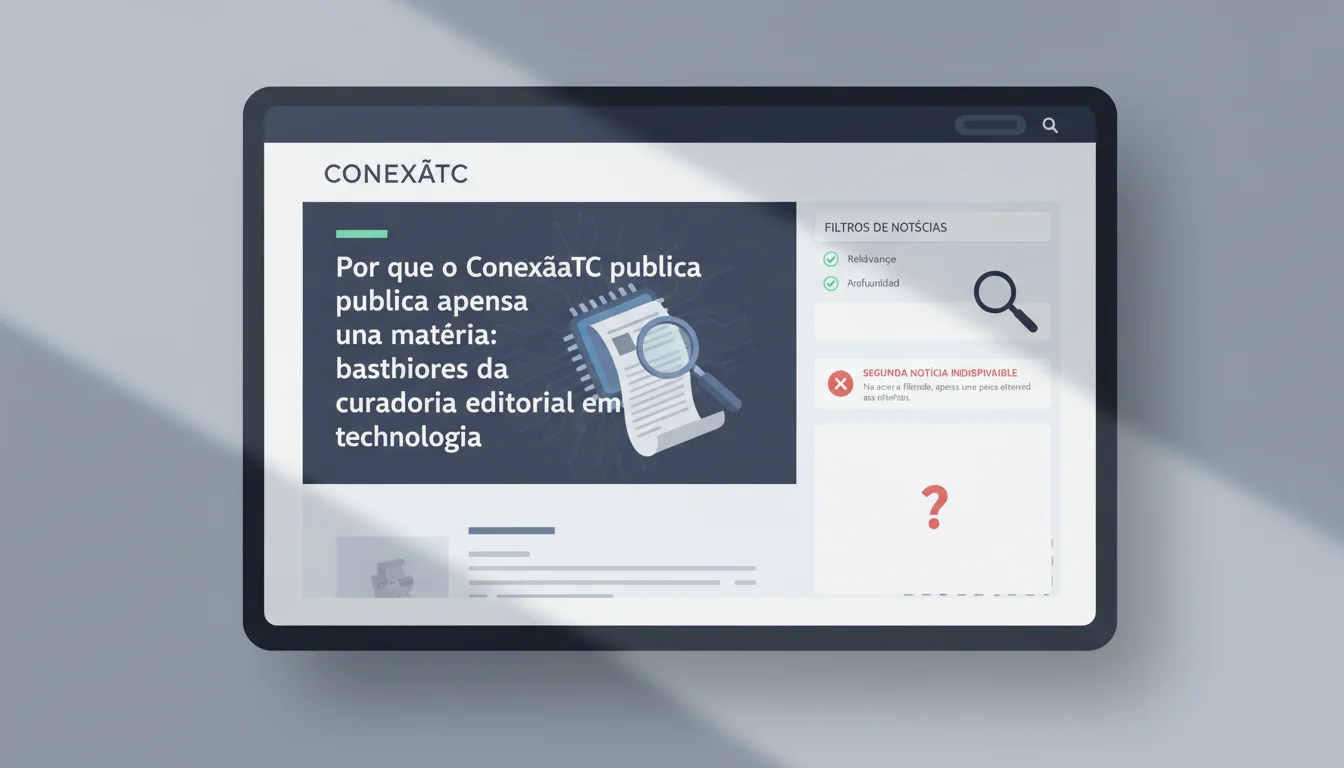Por que o ConexãoTC publicou apenas uma matéria: bastidores da curadoria editorial em tecnologia