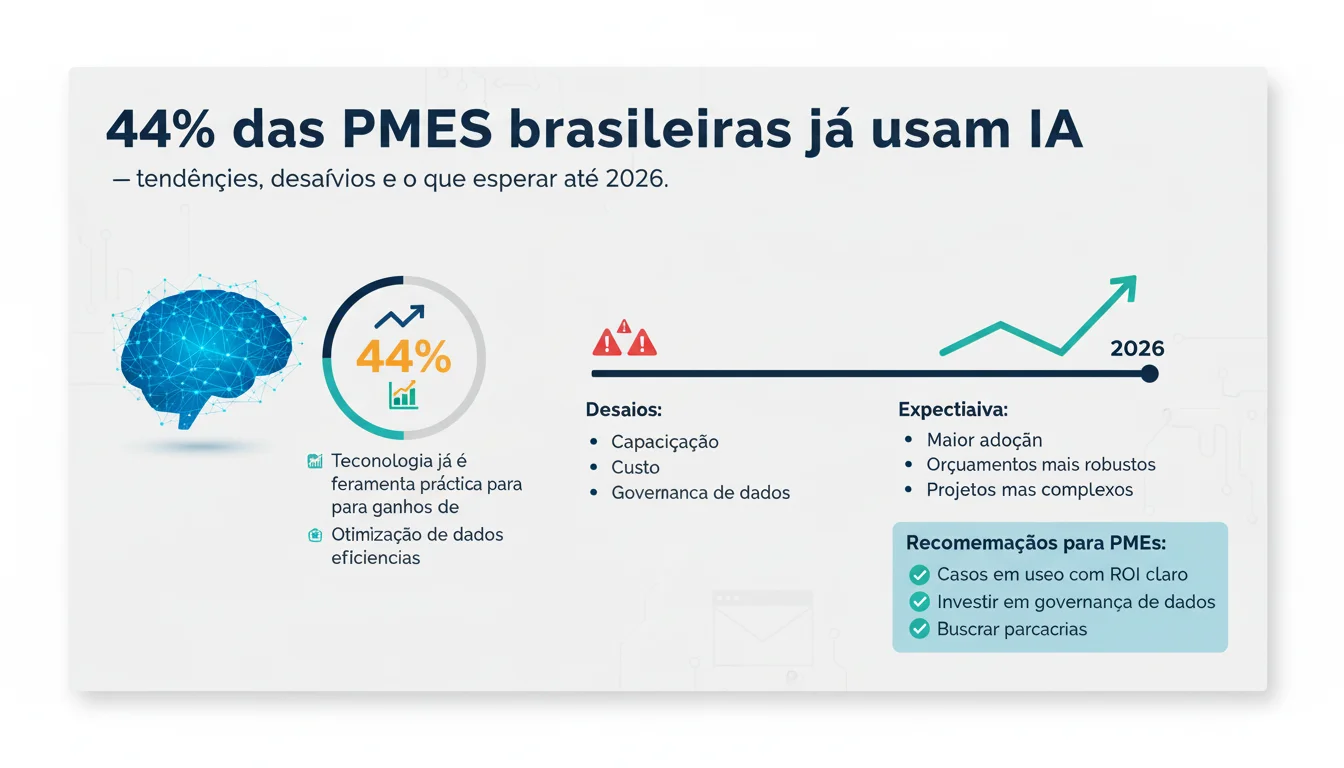 44% das PMEs brasileiras já usam IA — tendências, desafios e o que esperar até 2026
